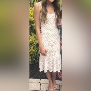 White Lace Midi Dress